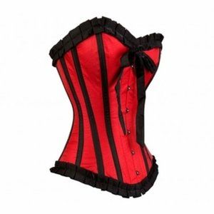 Beautiful Overbust Red and Black Satin Corset
